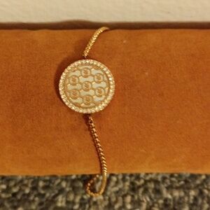 Michael Kors rose gold rhinestone zip bracelet